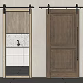 Modern Kitchen Interior Design With Glass And Wooden Sliding Doors