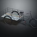 Practical Cargo Tricycle With Metal Frame Basket And Black Seat Design