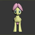 Cute Yellow Pony Toy with Pink Mane Tail and Blue Eyes Small Wings