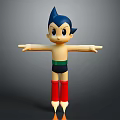 Classic Animated Game Character With Blue Spiky Hair Green Belt Red Rocket Boots And Outstretched Arms