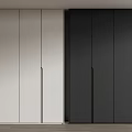 Modern Minimalist Wardrobe Design With Light And Dark Color Contrast Smooth Surface And Vertical Handles
