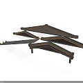 Architectural Wooden Structural Brackets With Triangular Trusses For Building Supports