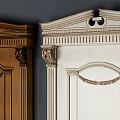 Home Interior Two Wooden Hinged Doors Brown And White With Carved Details