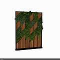 Living Plant Wall Design With Wooden Panel Background And Lush Green Foliage