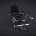 Modern Leisure Chair with Carbon Fiber Structure Adjustable Armrests and Side Trays