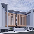 modern library building 3d model