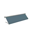 Blue Retractable Awning Component With Metal Frame And Wall Mount Structure 3d model