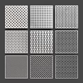 Various Decorative Perforated Patterns With Geometric Shapes And Grid Textures 3d model