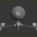 Futuristic Metallic Sphere With Robotic Mechanical Legs And Detailed Components Design