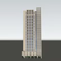 Modern High Rise Office Building With Large Windows And Light Colored Exterior Design
