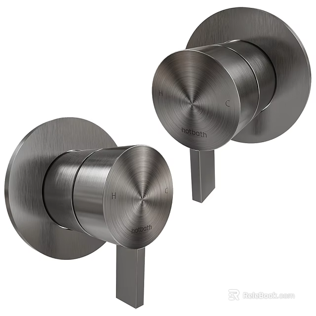 Modern Stainless Steel Faucet With Dual Handles For Hot And Cold Water Controls 3d model 