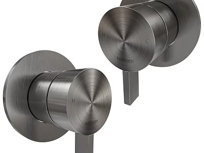 Modern Stainless Steel Faucet With Dual Handles For Hot And Cold Water Controls 3d model