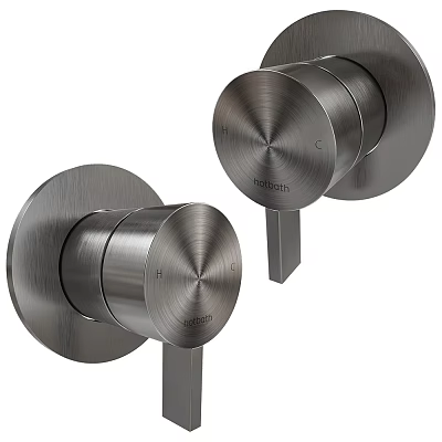 Modern Stainless Steel Faucet With Dual Handles For Hot And Cold Water Controls 3d model