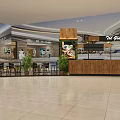 Modern Milk Tea Shop In Mall With Open Counter Seating Area And Beverage