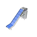 Inclined Industrial Conveyor Equipment With Blue Belt And Stainless Steel Frame