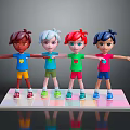 Modern game character child 3d model