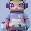 Astronaut Doll With Purple Helmet Heart Shaped Eyes Colorful Buttons And Care o lot Label