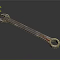 Industrial Metal Wrench with Rustic Finish Mechanical Tool for Repair and Maintenance