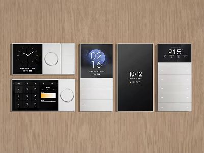 Modern Smart Switch Panels With Digital Display Time Date And Various Designs 3d model