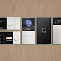 Modern Smart Switch Panels With Digital Display Time Date And Various Designs 3d model