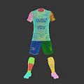 Yellow And Blue Soccer Uniform With Uno Dos And Number 18 Shorts Socks Boots