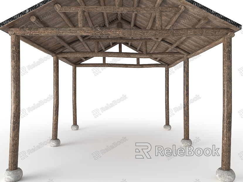 Chinese-style pavilion Chinese-style corridor frame Chinese-style ceiling mortise and tenon joint structure roof wooden structure roof log roof ancient building frame roof wooden structure frame roof herringed slope wooden knot model