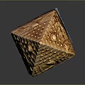 Intricate Carved Pyramid Landscape With Decorative Patterns And Raised Dots Design