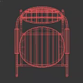 Stylish Outdoor Chair With Wooden Slat Back And White Metal Frame Design