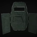 Green Tactical Military Shield With Viewing Window And Foldable Side Panels 3d model
