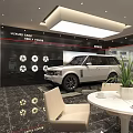 Luxury Car Showroom Featuring Mercedes Sedan And White Sports Car