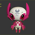 Tokyo 2020 Paralympic Games Mascot With Pink Ears White Body Checkerboard Pattern And Cute Design