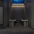 Modern Elegant Beauty Hair Salon Interior With Gray Walls Mirrors Stylish Chairs And Workstations