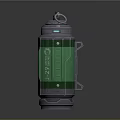 Tactical Green Silver Grenade Weapon With Top Ring Metal Body And Numerical Markings