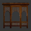 Octagonal Wooden Side Table with Intricate Carved Openwork Design and Classic Style 3d model