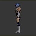 Game Movie Character Wearing Blue And Gold Armor With Glowing Chest Design