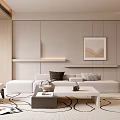 Simple Living Room Balcony Cabinet Sofa Combination Coffee Table Sofa Background Wall 3d model