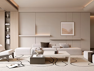 Simple Living Room Balcony Cabinet Sofa Combination Coffee Table Sofa Background Wall 3d model