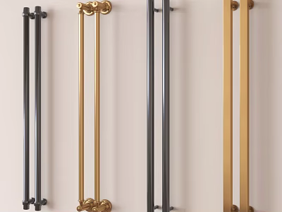 Modern Metal Cabinet Handles In Gold And Black Finishes For Home Decor 3d model