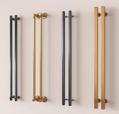 Modern Metal Cabinet Handles In Gold And Black Finishes For Home Decor 3d model