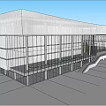 Contemporary Sales Office Building With Glass Curtain Wall And Horizontal Lines Design