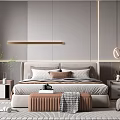 Modern Bedroom Interior Design With Comfortable Bed Bedside Tables And Pendant Lights