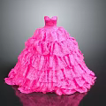 Pink Ruffled Dress For Daily Life Use With Layered Design And Soft Fabric