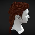 Woman With Red Hair And Elegant Braided Hairstyle Side Profile View