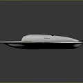 Futuristic Triangular Aircraft With Silver Surface Blue Dots And Yellow Markings