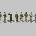 Multiple Military Game And Movie Characters In Various Uniforms And Gear