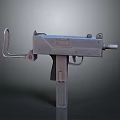Vintage Submachine Gun With Metallic Body Classic Design Detachable Magazine Trigger Guard Folding Stock