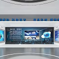 Modern Jidong Oilfield Exhibition Center Interior With Large Screen Green Plants And Energy Theme