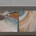 Modern Abstract Square Rugs With Blue Orange White Brushstroke Patterns And Textured Design