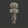 Futuristic Sci Fi Spaceship Model With Gray Red Mechanical Structure And Detailed Design 3d model