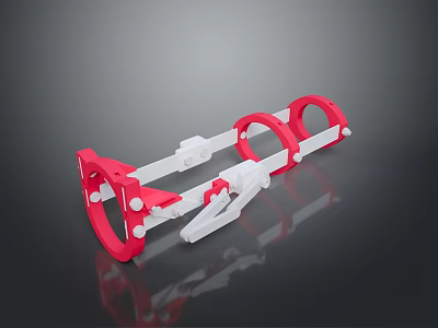 Red And White Medical Tool Supporting Organ And Hair Handling Research 3d model